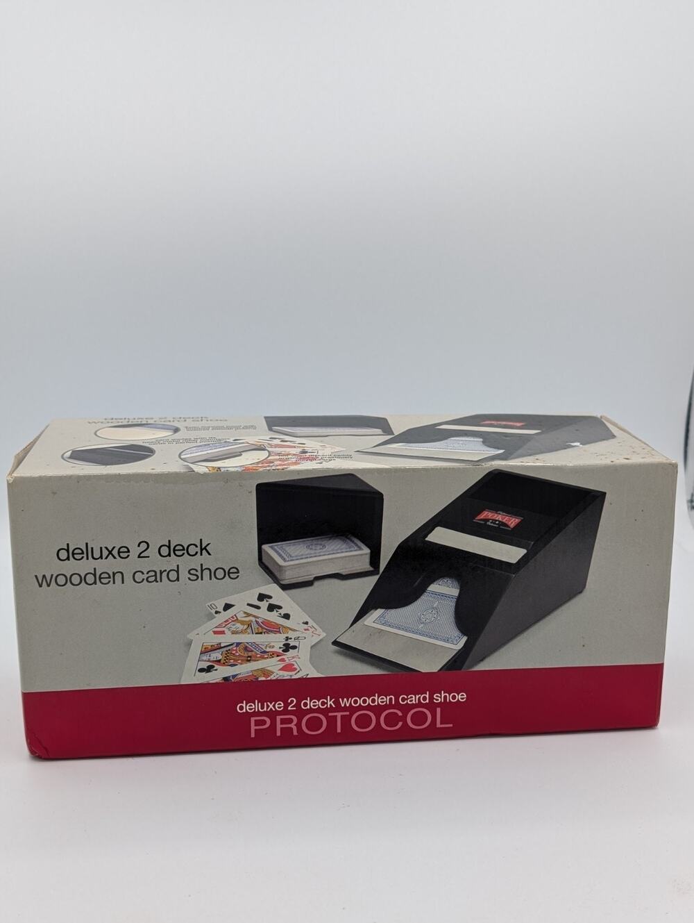 Wooden Card Shoe (Playing Cards Not Included) New Can Hold 2 Decks Protocol